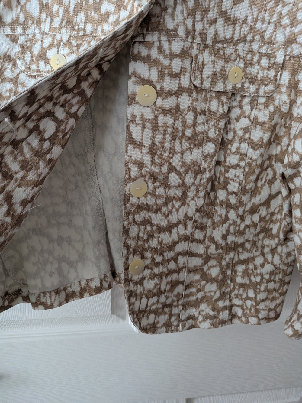 Ruby Rd. Beige & White Patterned  Jacket - Picture 6 of 9